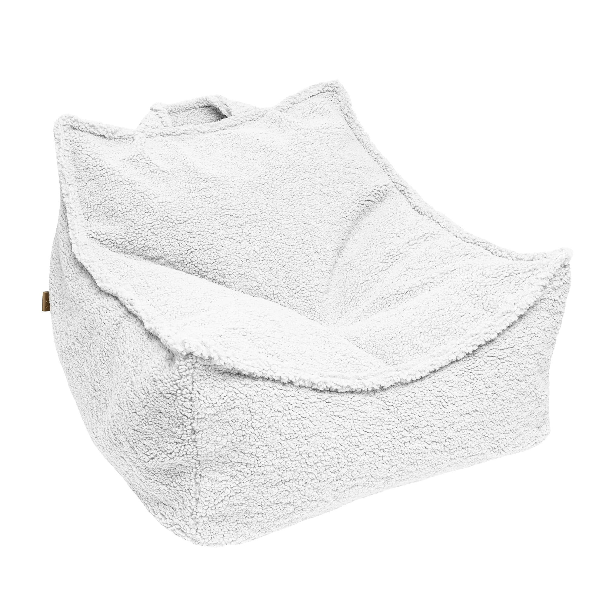 SITZSACK für Kinder, Eckig, Bearly, Weiß - Weiß, Textil (60/50/70cm) - MeowBaby