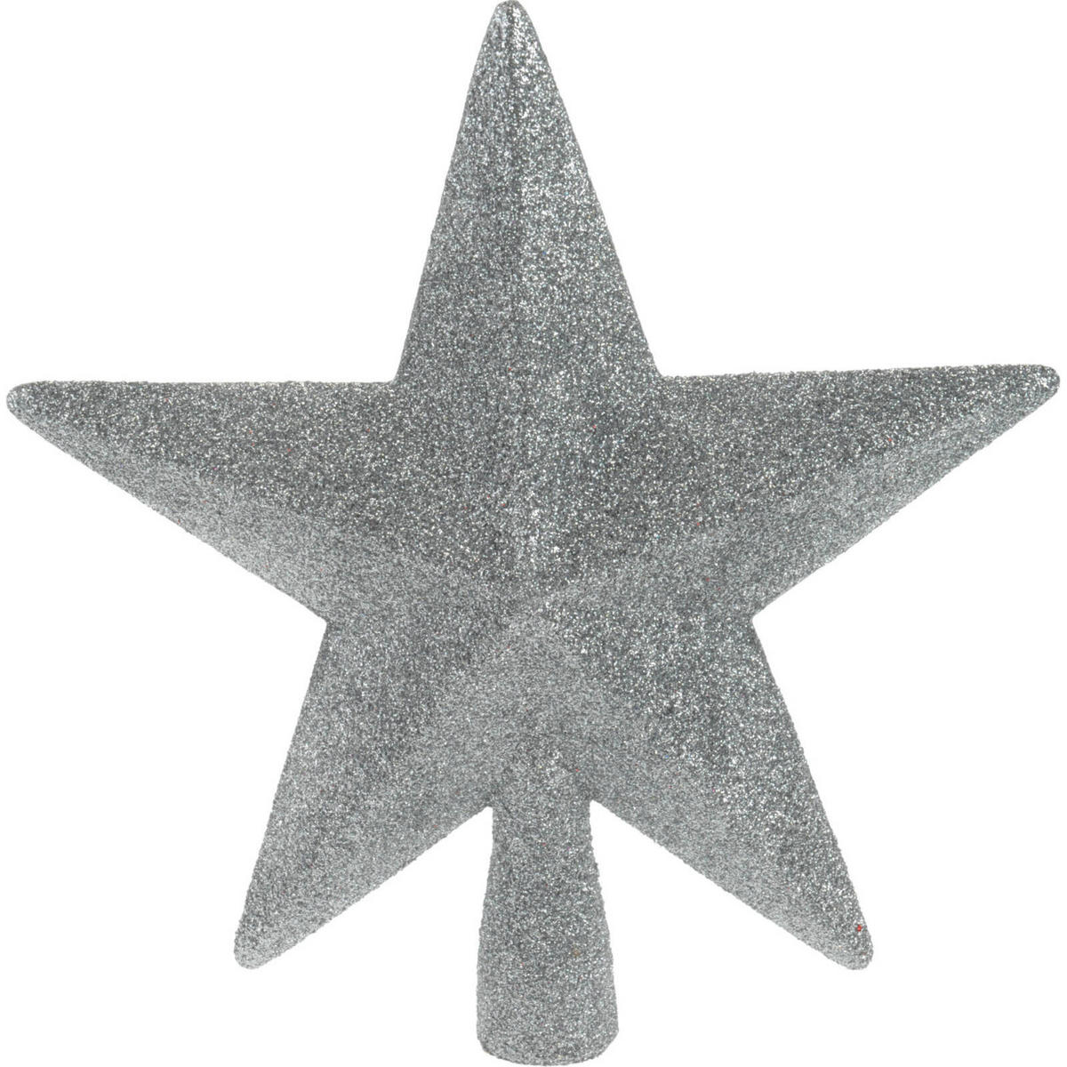 BAUMSPITZE Stern mit Glitzer 19 cm - Silberfarben, Kunststoff (19cm) - Home Styling Collection