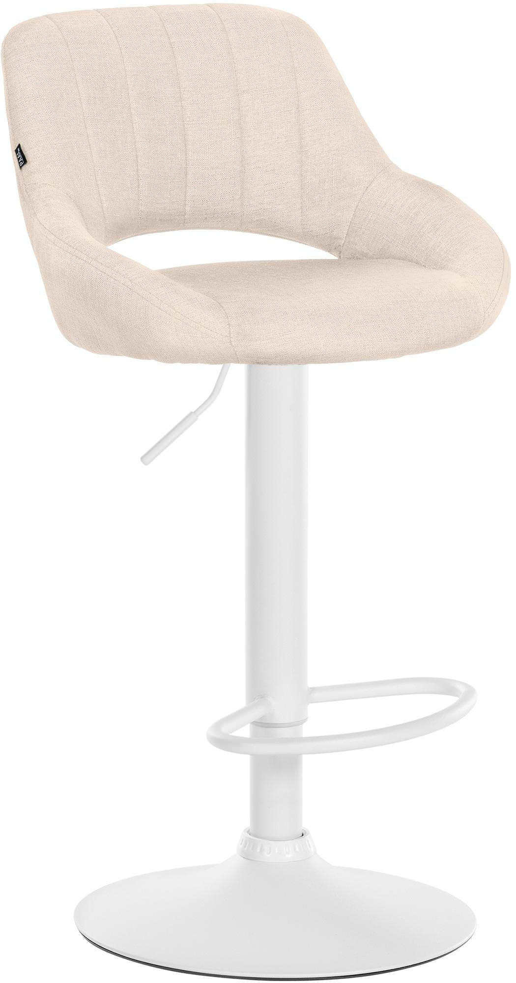 BARHOCKER Stoff creme - Creme/Weiß, Textil/Metall (46.5/85/48cm) - CLP