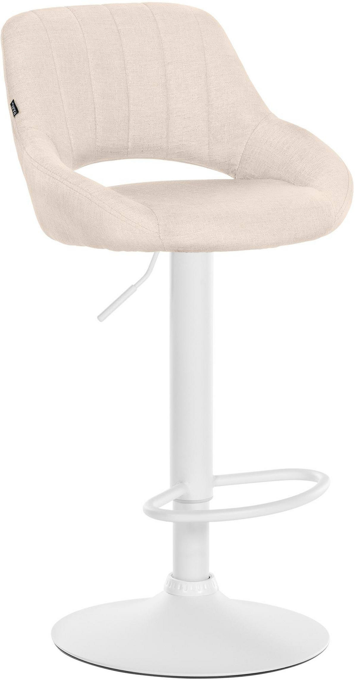 BARHOCKER Stoff creme - Creme/Weiß, Textil/Metall (46.5/85/48cm) - CLP