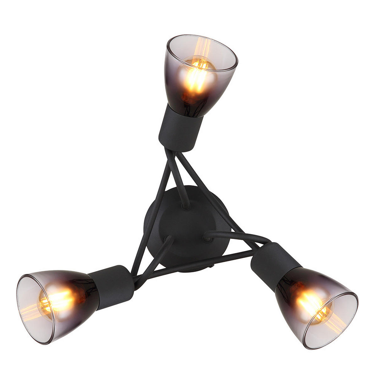 DECKENLEUCHTE Satella Metall Grau - Grau, Glas (38/38/18.5cm) - Globo Lighting