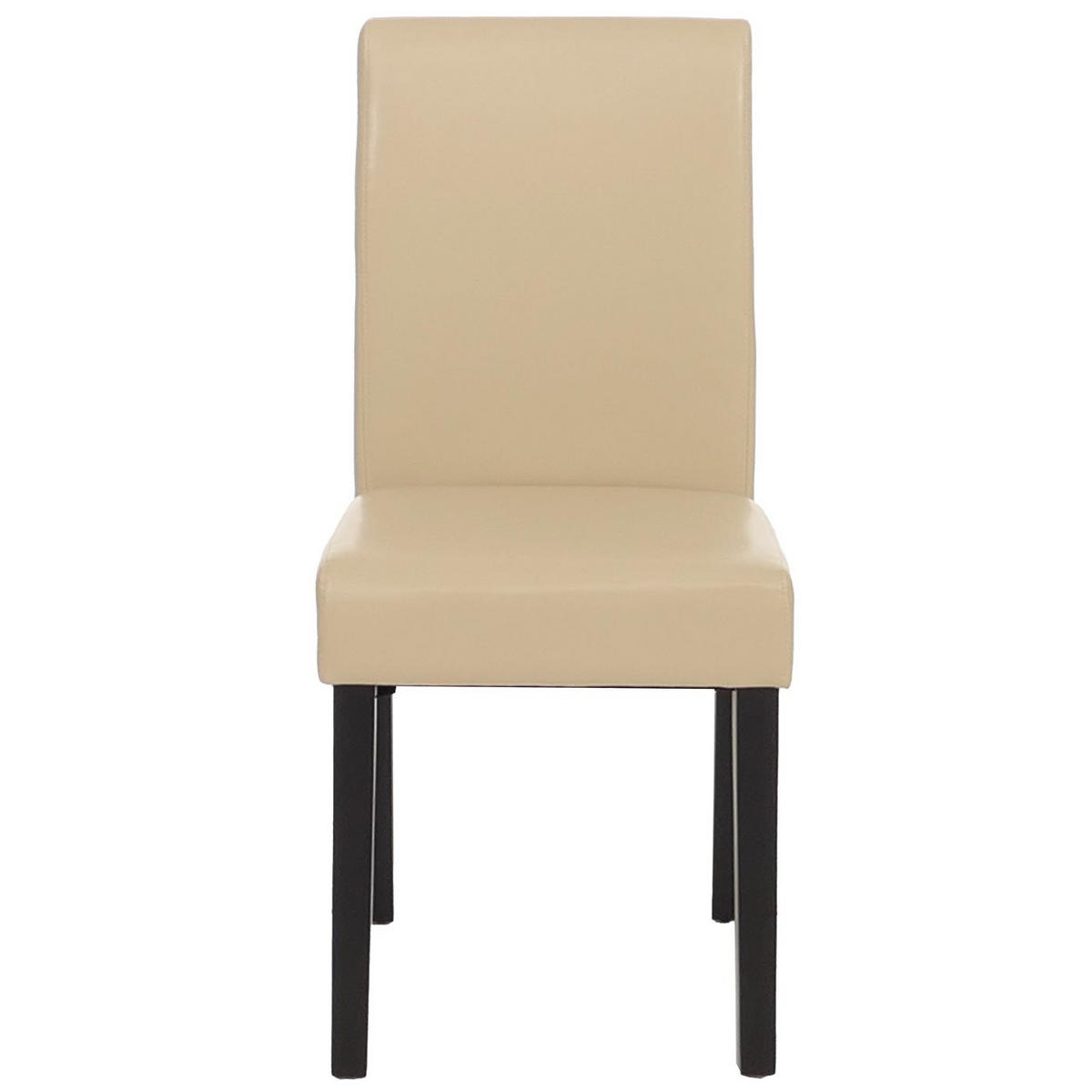 ESSZIMMERSTUHL 6er-Set klassisch und zeitlos 90x43x56cm Sitzhöhe 45cm Leder dunkle Beine Creme - Beige, Leder (43/90/56cm) - CHEFGASTRO