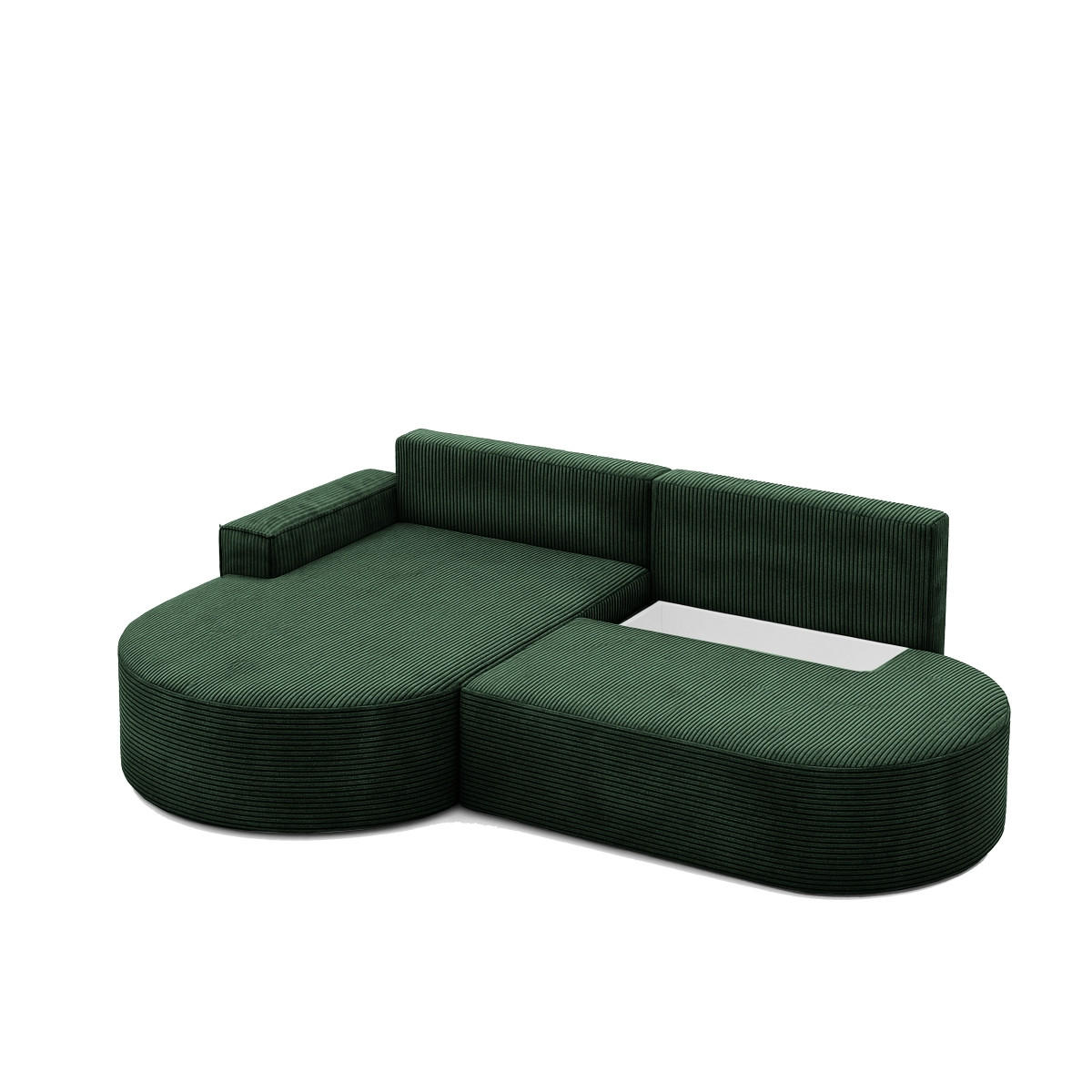 ECKSOFA Modena Pro - Komfort Und Stil Stoff Poso Grün Links - Grün, Holz (179/278cm) - Kaiser Möbel