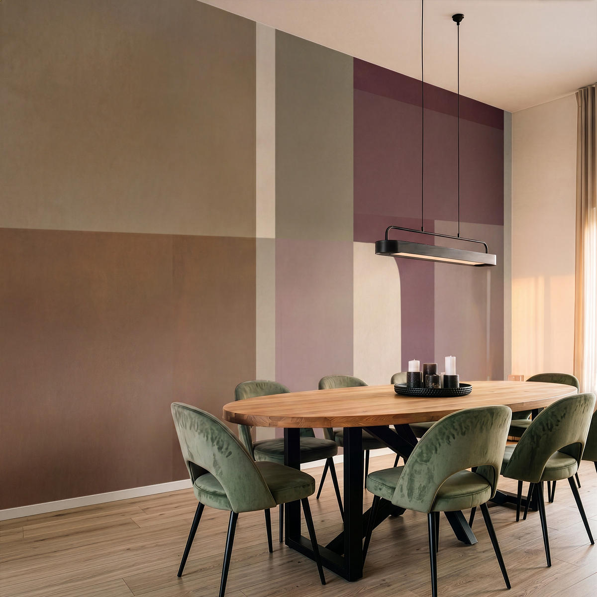 TAPETE - Unis - Abstrakt - Bordeaux - Linien - 450x280 cm - Multicolor, Papier (450/280cm) - OnlyWow
