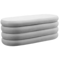 POLSTERBANK Altu,110 x 45 x 42 cm,Samtoptik grau - Samtahornfarben, Holz (110/42/45cm) - tectake