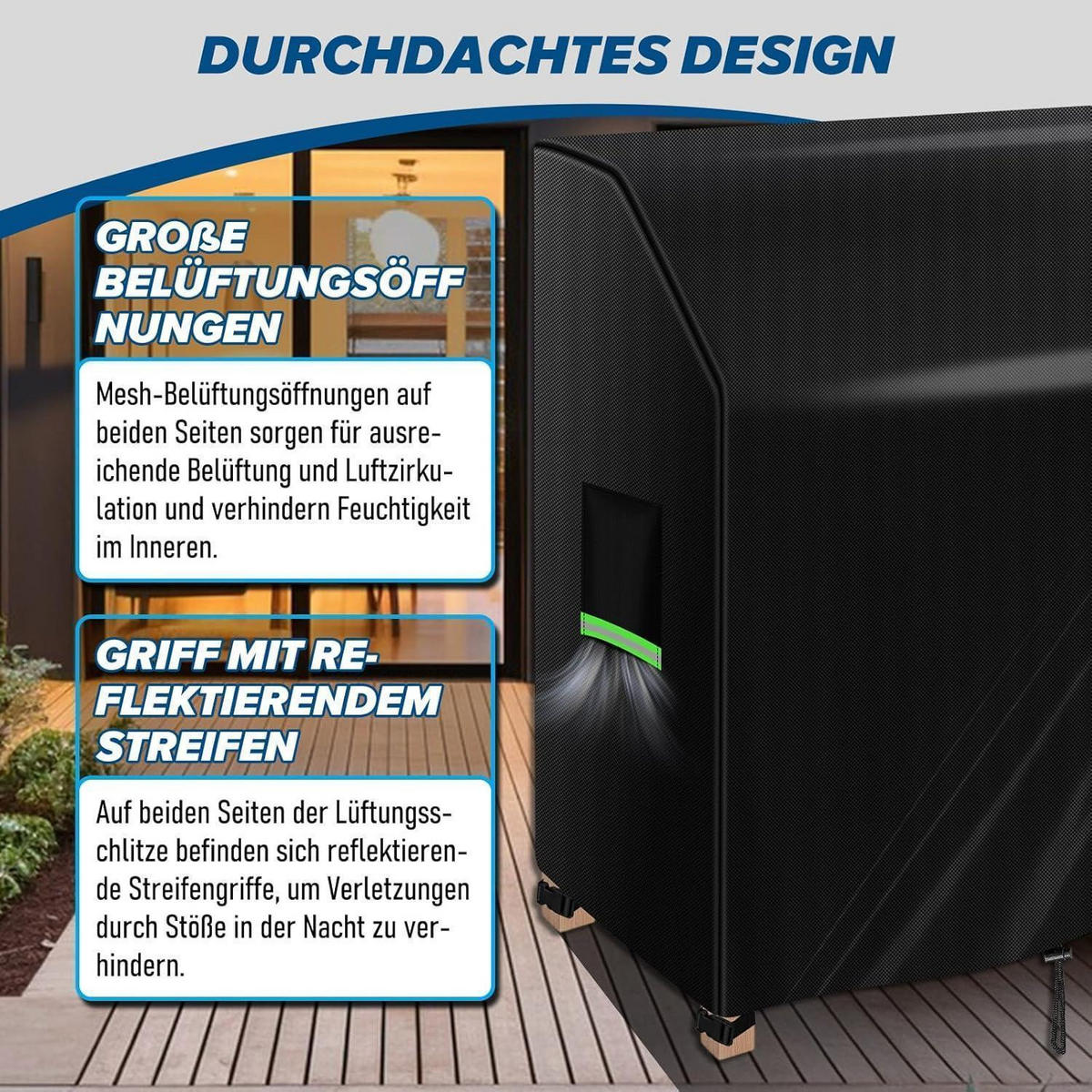 ABDECKUNG für Matschküche 110 x 50 x 98 cm Wasserdicht UV-Beständig - Schwarz, Textil (50/98/110cm)