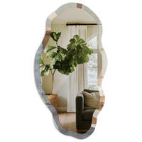SPIEGEL 90x45 cm asymmetrisch mit Druck - Organische Formen - Transparent, Glas (45/90/0.4cm) - TULUP