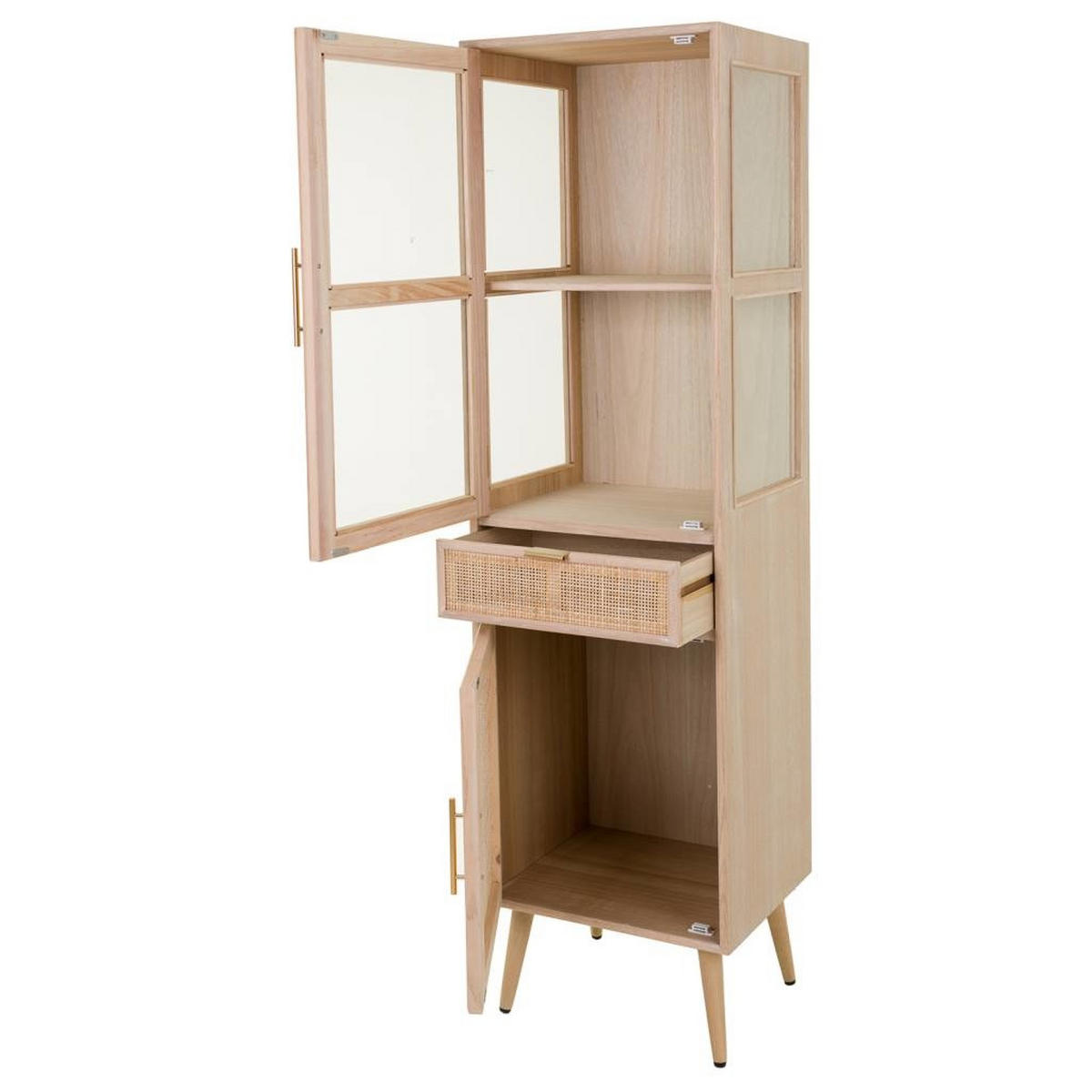 VITRINE aus Holz 47x41x174 cm - Braun, Holz (46.5/173.5/40.5cm) - Wanderlust