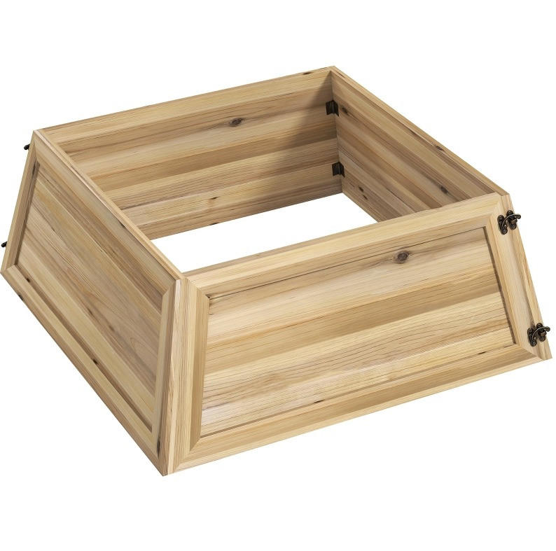 WEIHNACHTSBÄUME 65/65/27 cm natur aus Holz mit Used-Look - Naturfarben, Holz (27cm) - OKWISH