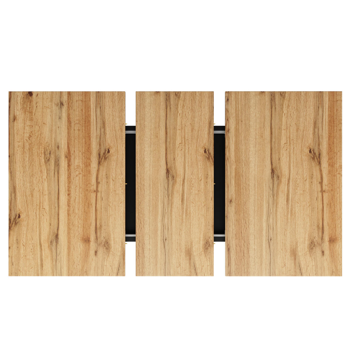 ESSTISCH ausziehbar 118-157 cm MDF Metall Schwarz Natur - Schwarz, Metall (157/70/75cm) - Meubliv