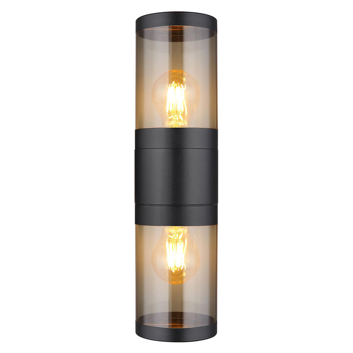 AUSSEN-WANDLEUCHTE Edelstahl Schwarz Rauch - Schwarz, Metall (10.2/38/15.5cm) - Globo Lighting