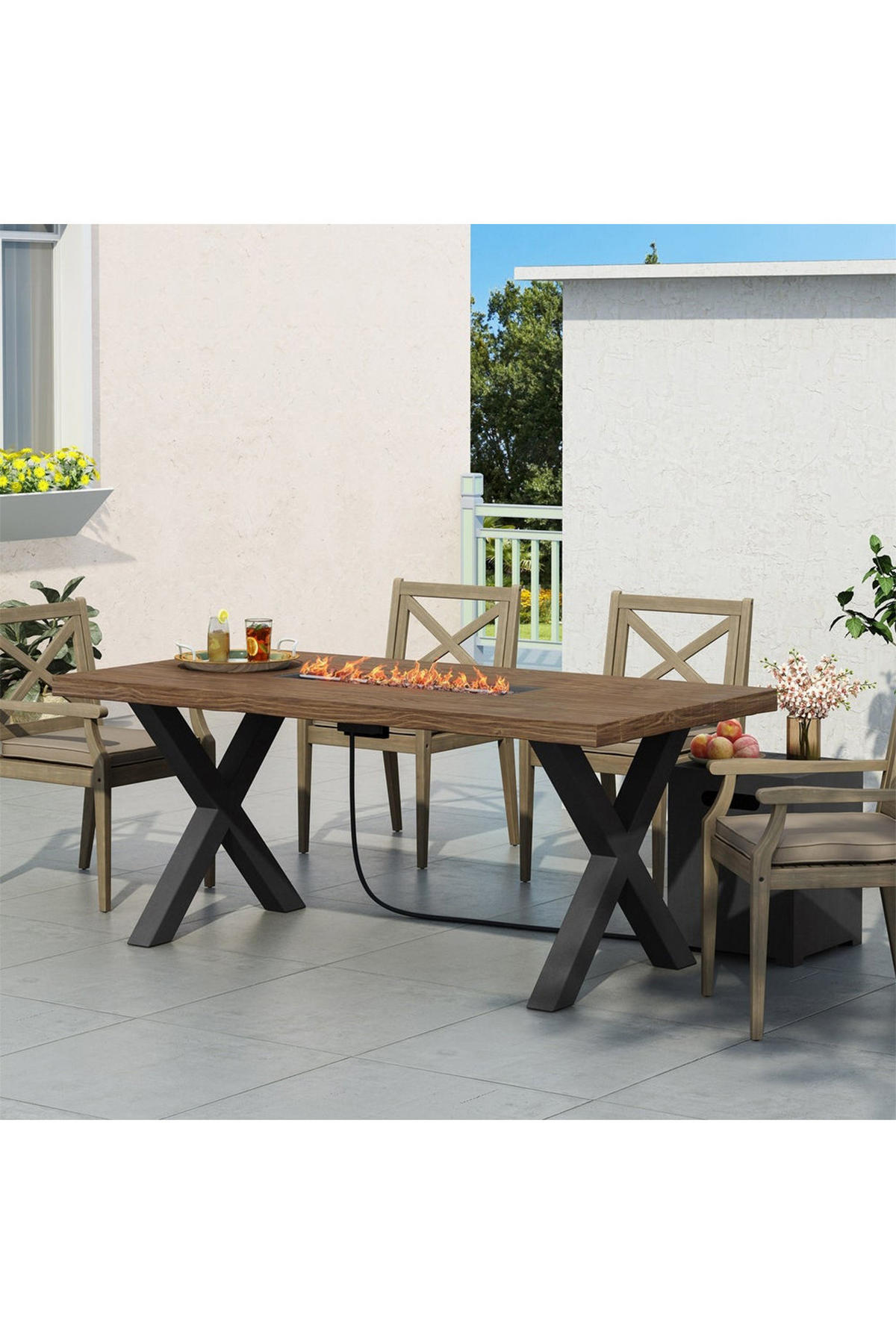TISCHBEINE 2-tlg Set X-förmige aus Eisen in Schwarz 71-cm hohe 50 x 7 x 71 cm - Schwarz, Metall (50/71/7cm) - Livingandhome