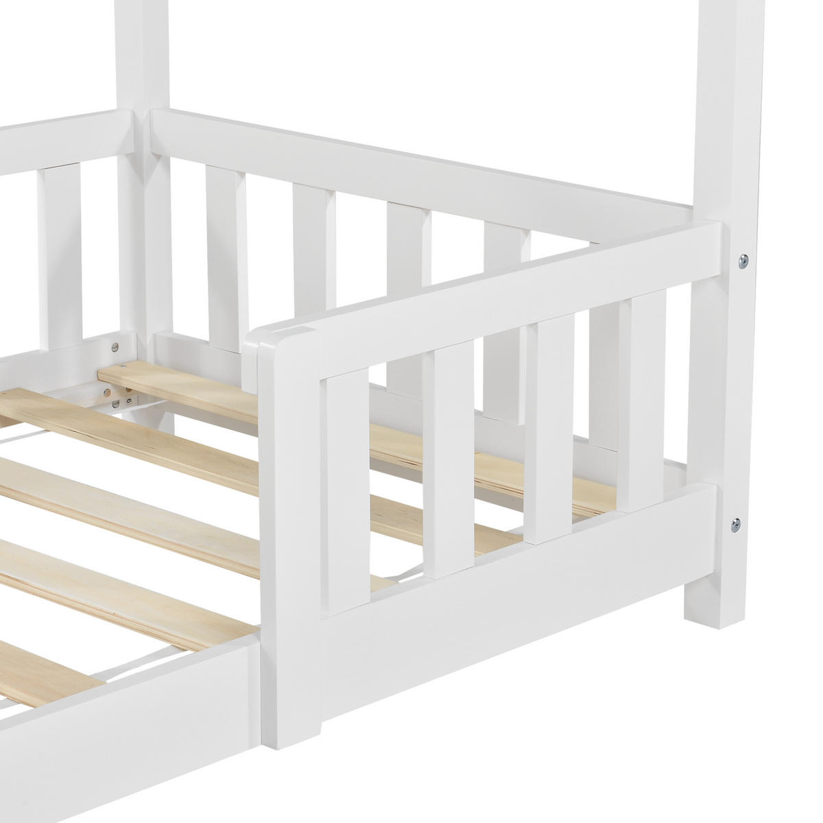HAUSBETT Sisimiut - Weiß, Holz (80/160cm) - [en.casa]