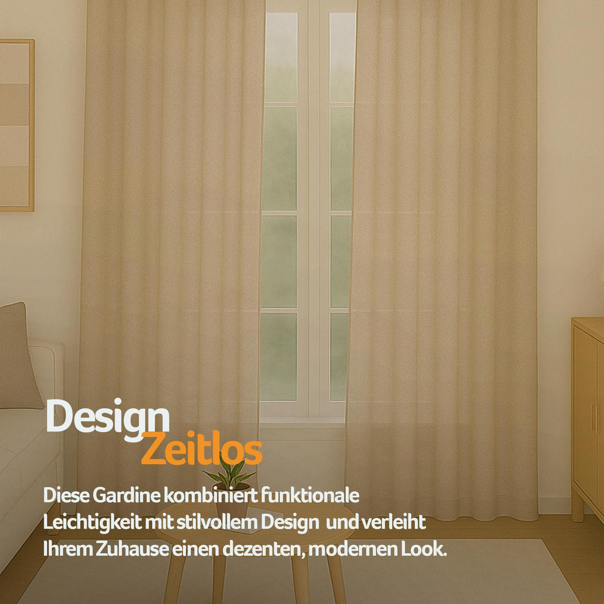 GARDINE Universalband "blickdicht" 2er Pack Beige 140x175 cm - Beige, Textil (140/175cm) - Bestlivings