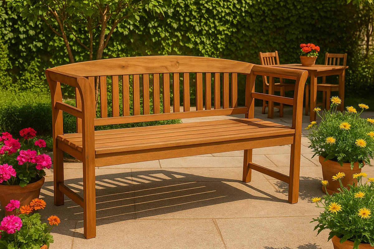 GARTENBANK / Holzbank Rosali 157cm 3-sitzer aus Akazie massiv - Braun, Holz (157/83/45cm) - TPFGarden