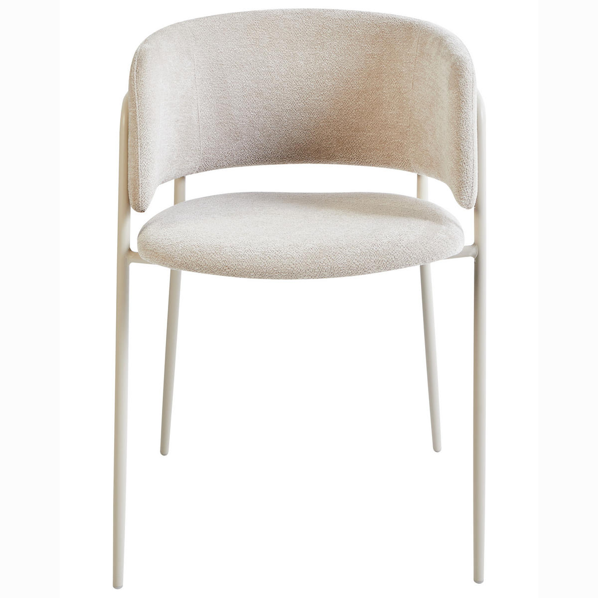 ESSZIMMERSTUHL 2er-Set Hellbeige Springer - Beige, Textil (53/75/51cm) - Beliani