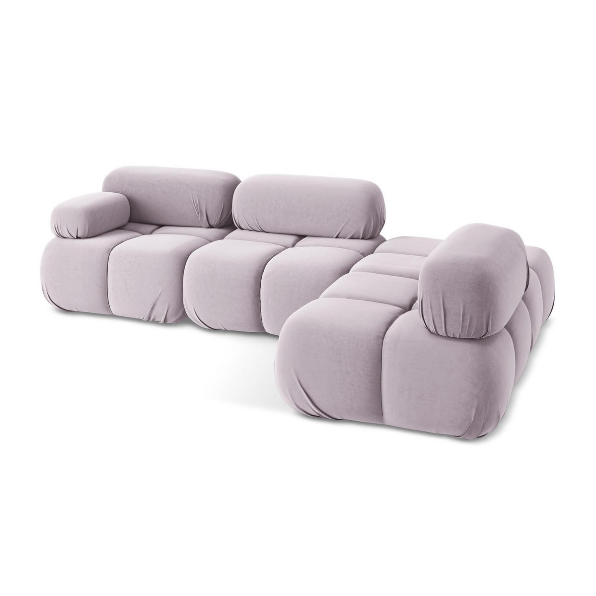 ECKSOFA Rechts Samt Stoff Violett - Lila/Flieder, Kunststoff/Textil (285/190cm) - LaMiaSofa