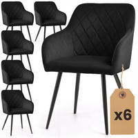 ČALÚNENÁ STOLIČKA, sada 6 ks, kovové nohy, čierna 54,5/82/58 - čierna, textil (55/82/52cm) - RAUMHIRSCH FURNITURE