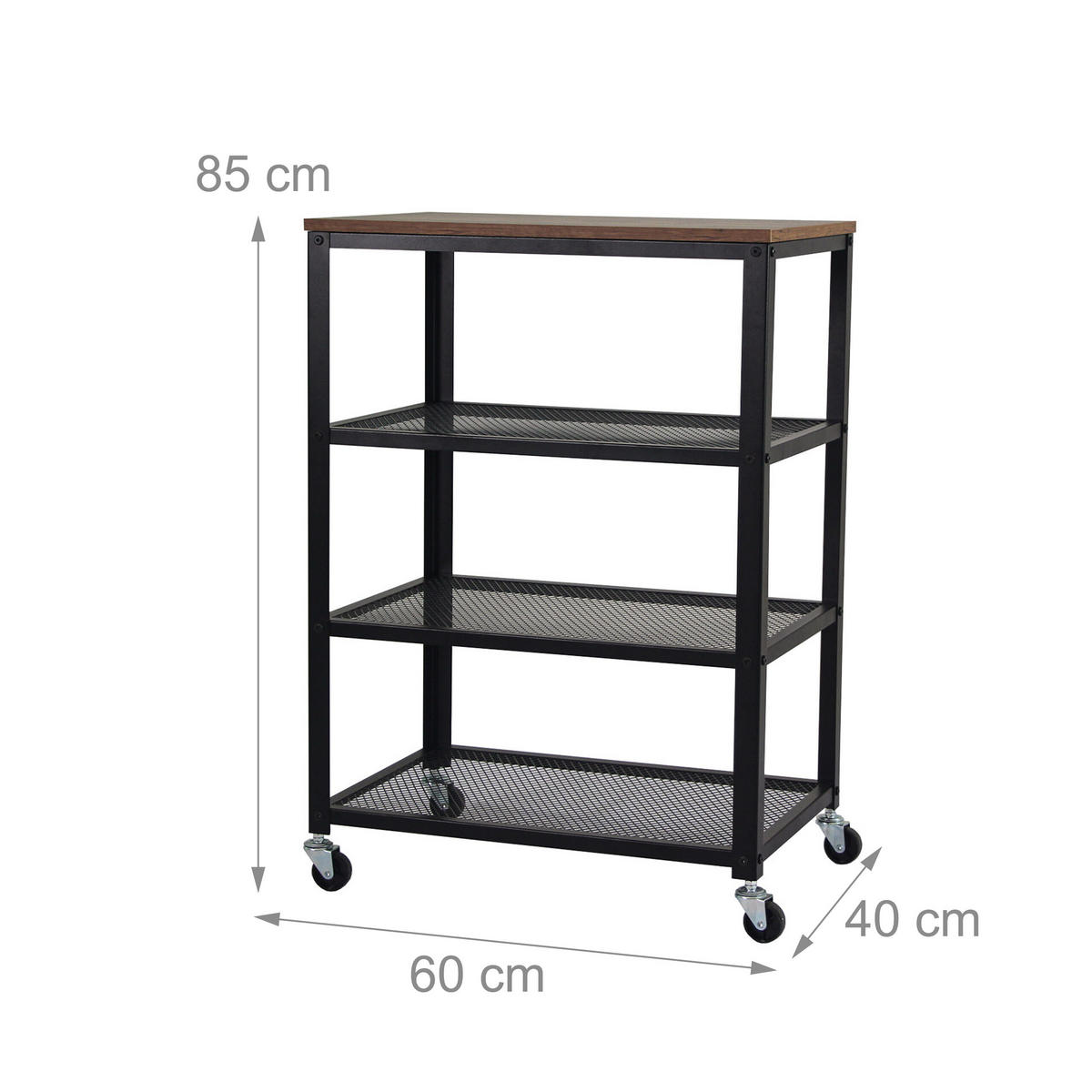 ROLLWAGEN - Multicolor, Holzwerkstoff/Kunststoff (60/85/40cm) - Relaxdays