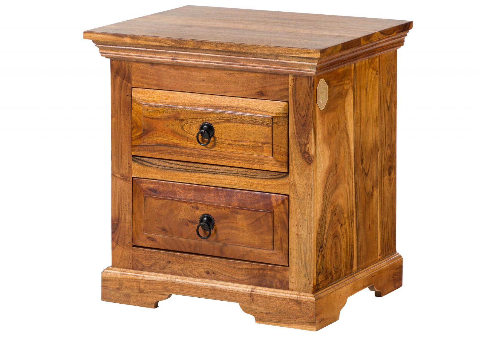 NACHTTISCH Akazie 52x40x54 honig lackiert OXFORD #0905 - Braun, Holz (52/54/40cm) - Massivmoebel24