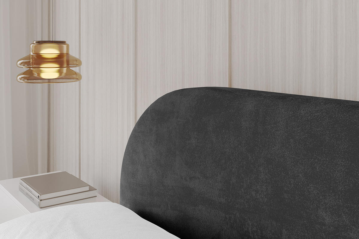 POLSTERBETT mit Bettkasten, Fußteil und Lattenrost, Boxbett ohne Matratze - TIVON-Z-V1 180x200 Schwarz - Schwarz, Holzwerkstoff/Textil (180/200cm) - ALTDECOR
