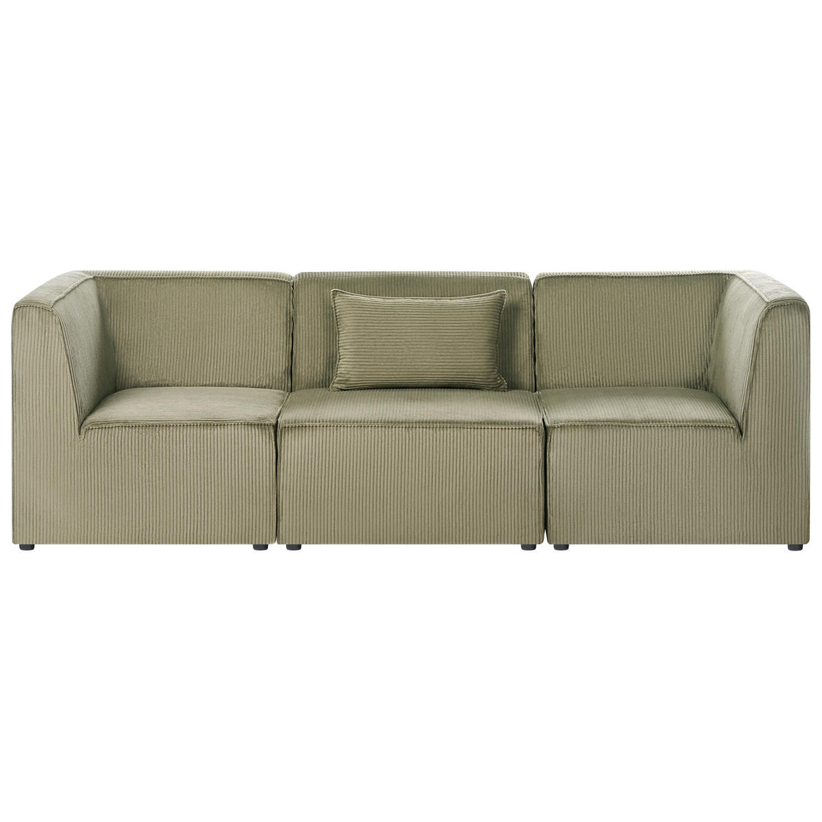 3-SITZER-SOFA Cord dunkelgrün Lemvig - Grün, Textil (250/78/83cm) - Beliani
