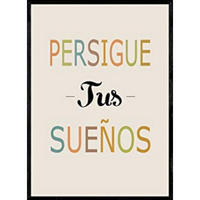 POSTER Glücksbotschaften A4 Schwarzer Rahmen - Schwarz, Papier (29.7/5/21cm) - Nacnic