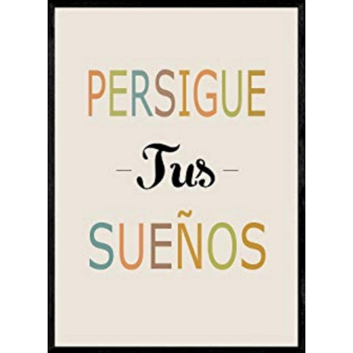 POSTER Glücksbotschaften A4 Schwarzer Rahmen - Schwarz, Papier (29.7/5/21cm) - Nacnic