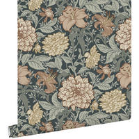 TAPETE Blumenmuster 53 cm x 10.05 m - Blau, Papier (53/1000cm) - ESTAhome