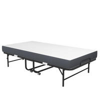 GÄSTEBETT klappbar 90x190 cm Metall Schwarz mit Memory-Foam-Matratze - Schwarz, Metall (90/190cm) - Meubliv