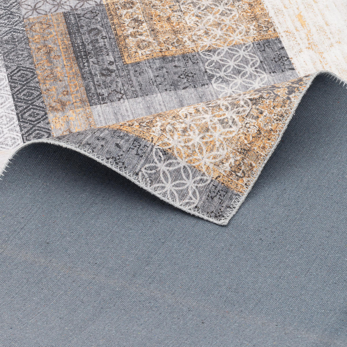 VINTAGE DESIGNERTEPPICH FINESSE PATCHWORK - Grau, Textil (140/200cm) - Pergamon