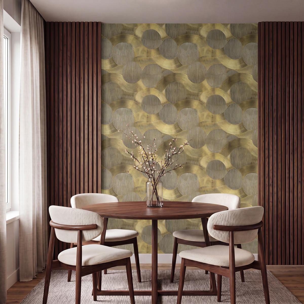 TAPETE - Modern - Geometrisch - Gold - 140x220 cm - Goldfarben, Papier (140/220cm) - OnlyWow