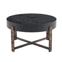 COUCHTISCH DE-086 Rund Schwarz - Schwarz, Holzwerkstoff (68/68/39cm) - ComfortXL