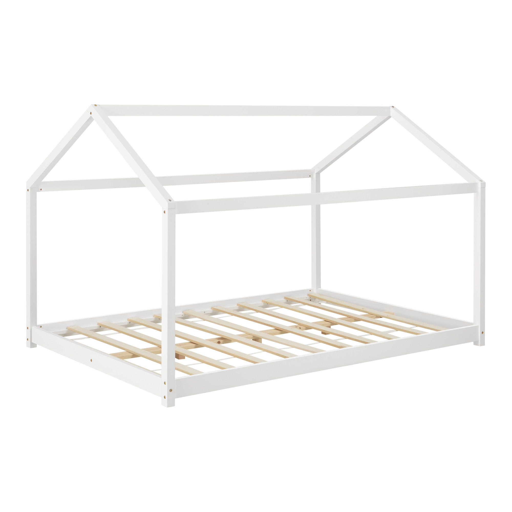 HAUSBETT Cerro - Weiß, Holz (140/200cm) - [en.casa]