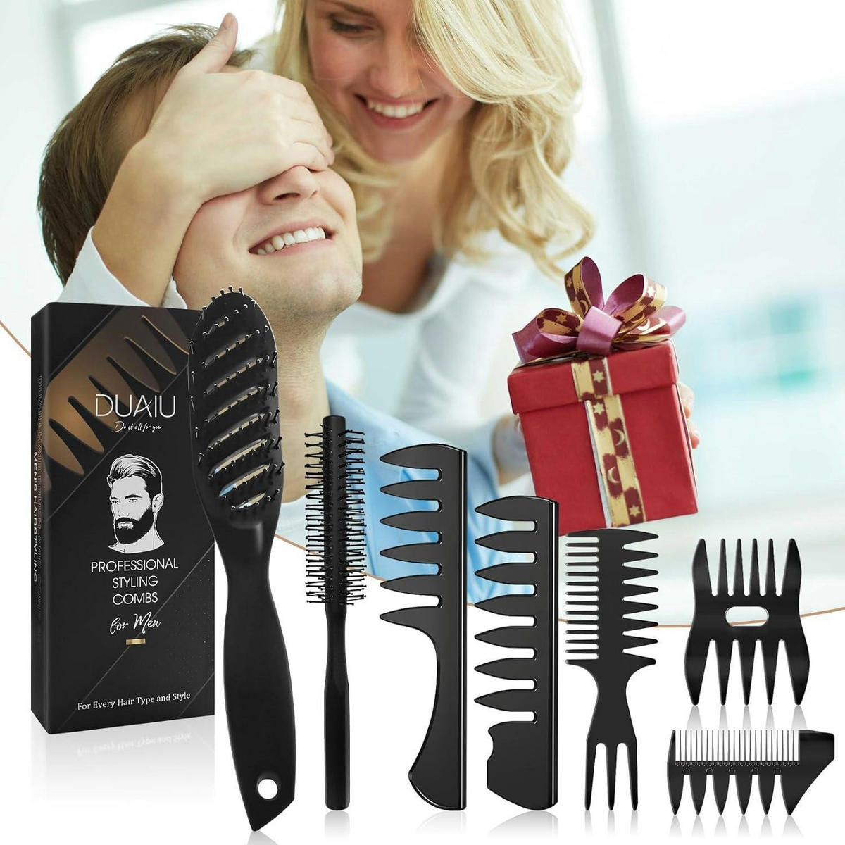 HERREN Haarpflege & Styling Set 7-teilig - Schwarz, Kunststoff (10.8/5.4/24.7cm)