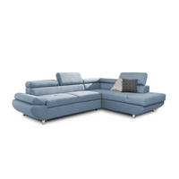 ECKSOFA Schlafsofa Panos In Esito - Blau, Holzwerkstoff/Textil (275/210cm) - Fun Möbel
