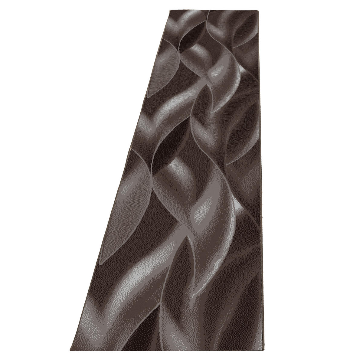 TEPPICH Kurzflor Abstrakte Wellen Polypropylen Wohnzimmer Braun Läufer 80x300 - Braun, Textil (80/300cm) - KADIMA DESIGN