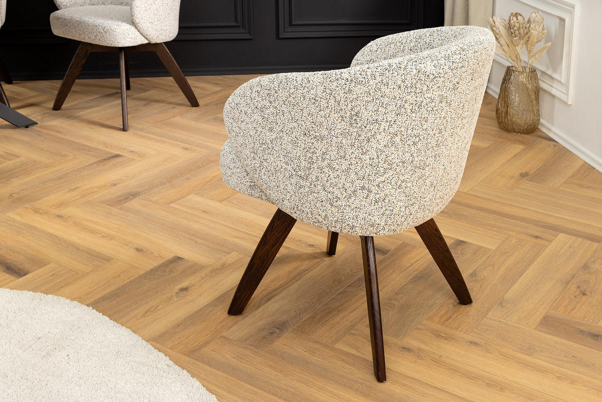 STUHL WALKÜRE Strukturstoff Beige 80 cm - Beige/Braun, Holz/Textil (59/78/59cm) - riess-ambiente