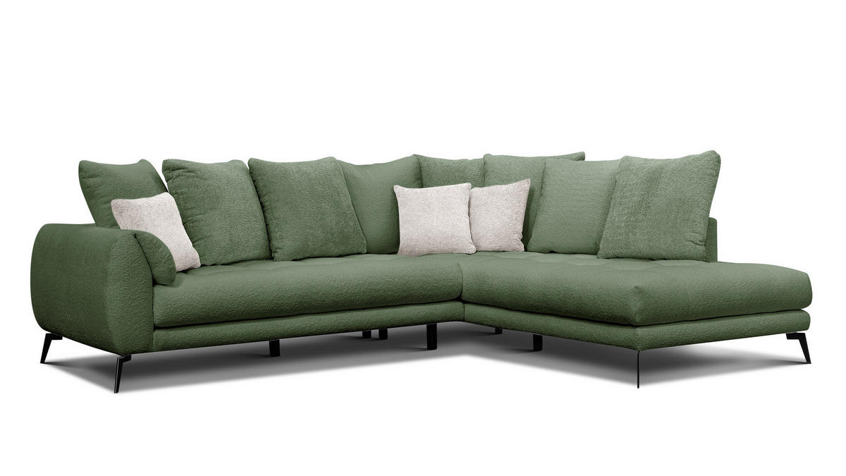 ECKSOFA CALME 5-Sitzer, olive - Olivgrün, Holz/Textil (294/229cm) - Courtois Laville