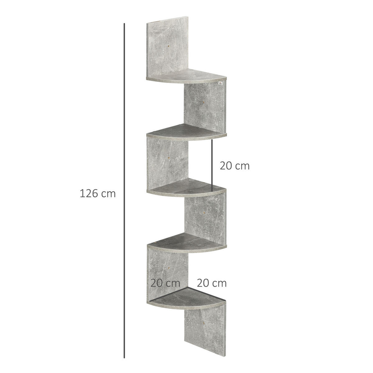 ECKREGAL Grau 20/20/126 cm - Grau, Holz (20/126/20cm) - PANGIVO