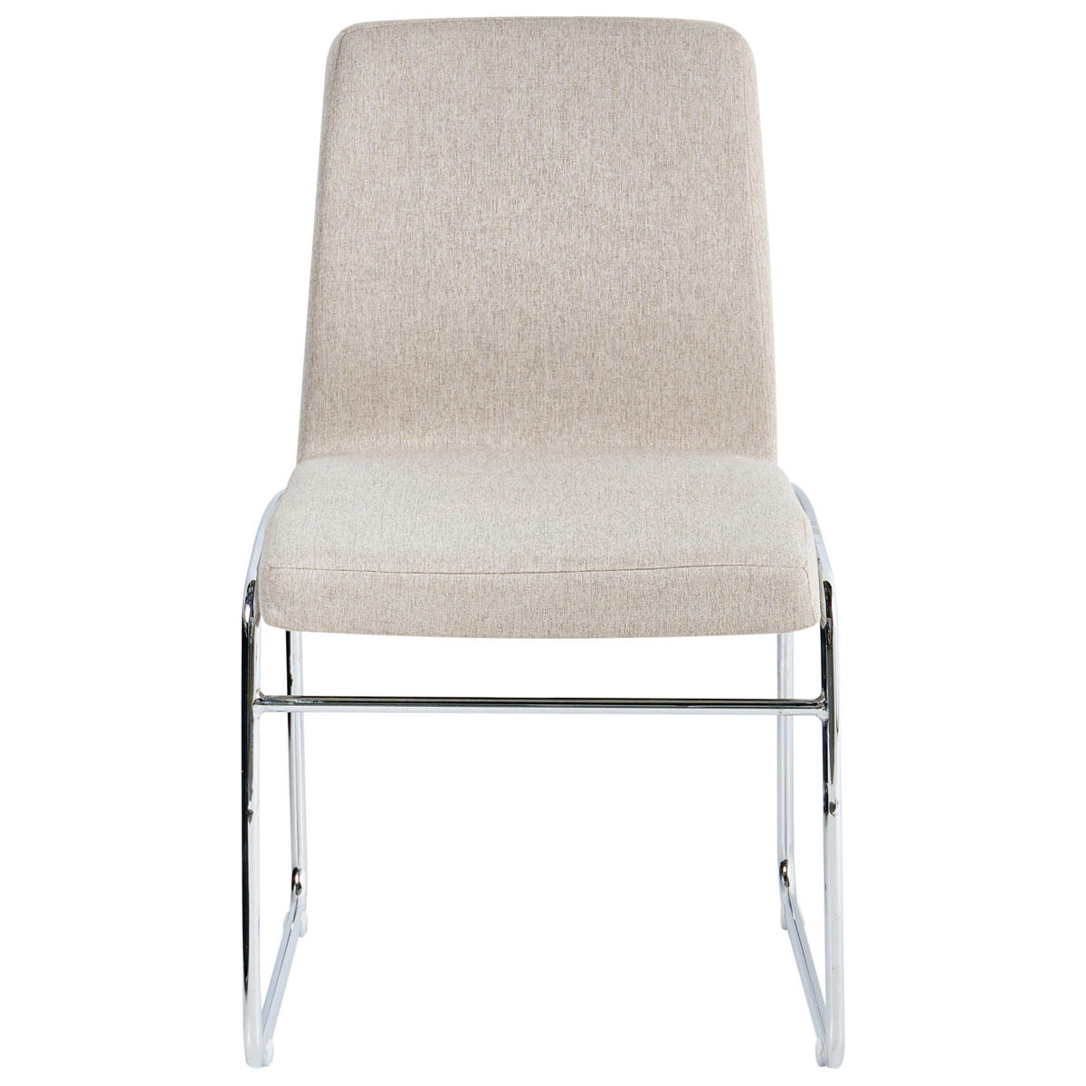 ESSZIMMERSTUHL 2er-Set Stoff Beige Lecco - Beige, Textil (49/85/50cm) - Beliani