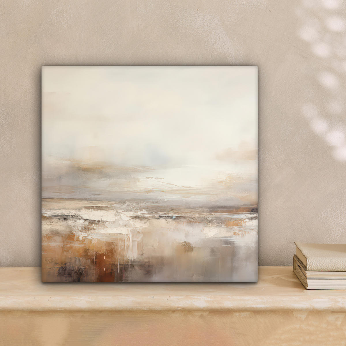 LEINWANDBILD - Kunst - Industriell - Grau - Braun - Abstrakt - 20x20 - Wandbilder - Sandfarben, Textil (20/20cm) - MuchoWow