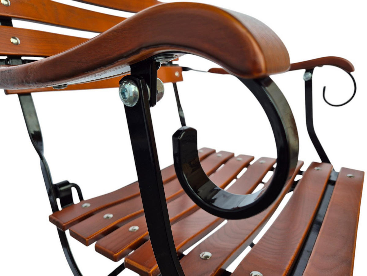 BIERGARTENSESSEL BAVARIA Mit Armlehne 1 Sitzer 90x42x46cm Klappbar Eschenholz Schwarz/Braun - Braun, Holz (46/90/42cm) - CHEFGASTRO