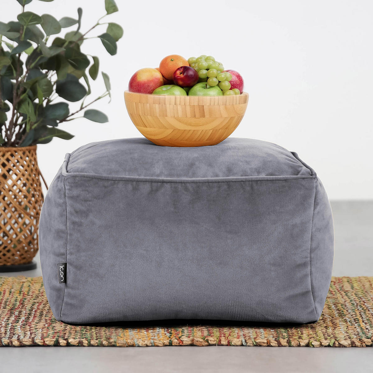 SITZPOUF Amara - Grau, Kunststoff (42/24/42cm) - icon