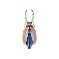 WANDDEKO Geweihkäfer mit Kamm 7.5/38 cm - Multicolor, Wellpappe (7.5/38/13cm) - Studio Roof