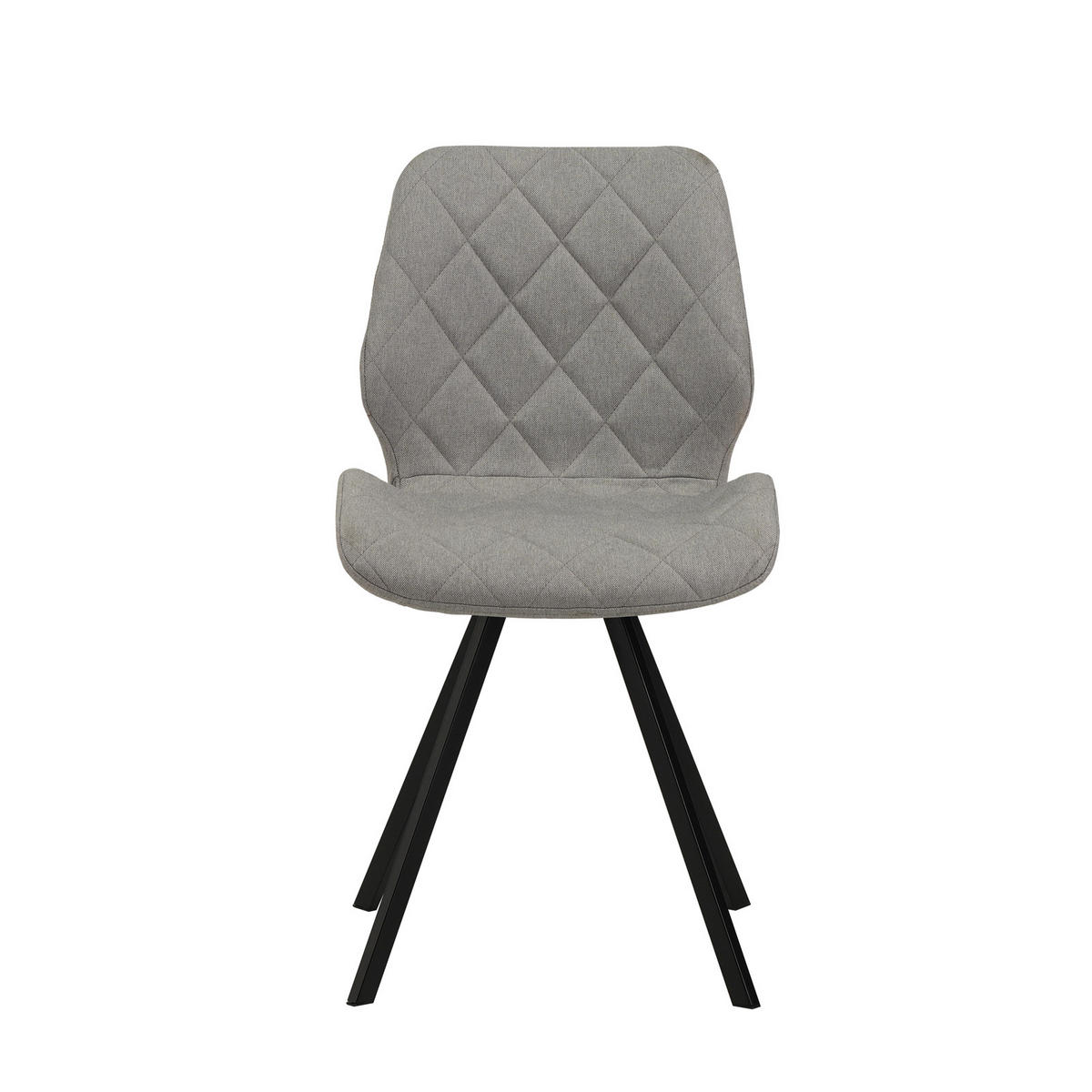 ESSZIMMERSTUHL DIAMOND 2er Set Stoffbezug Hellgrau - Hellgrau/Schwarz, Textil (45/82/52cm) - SVITA