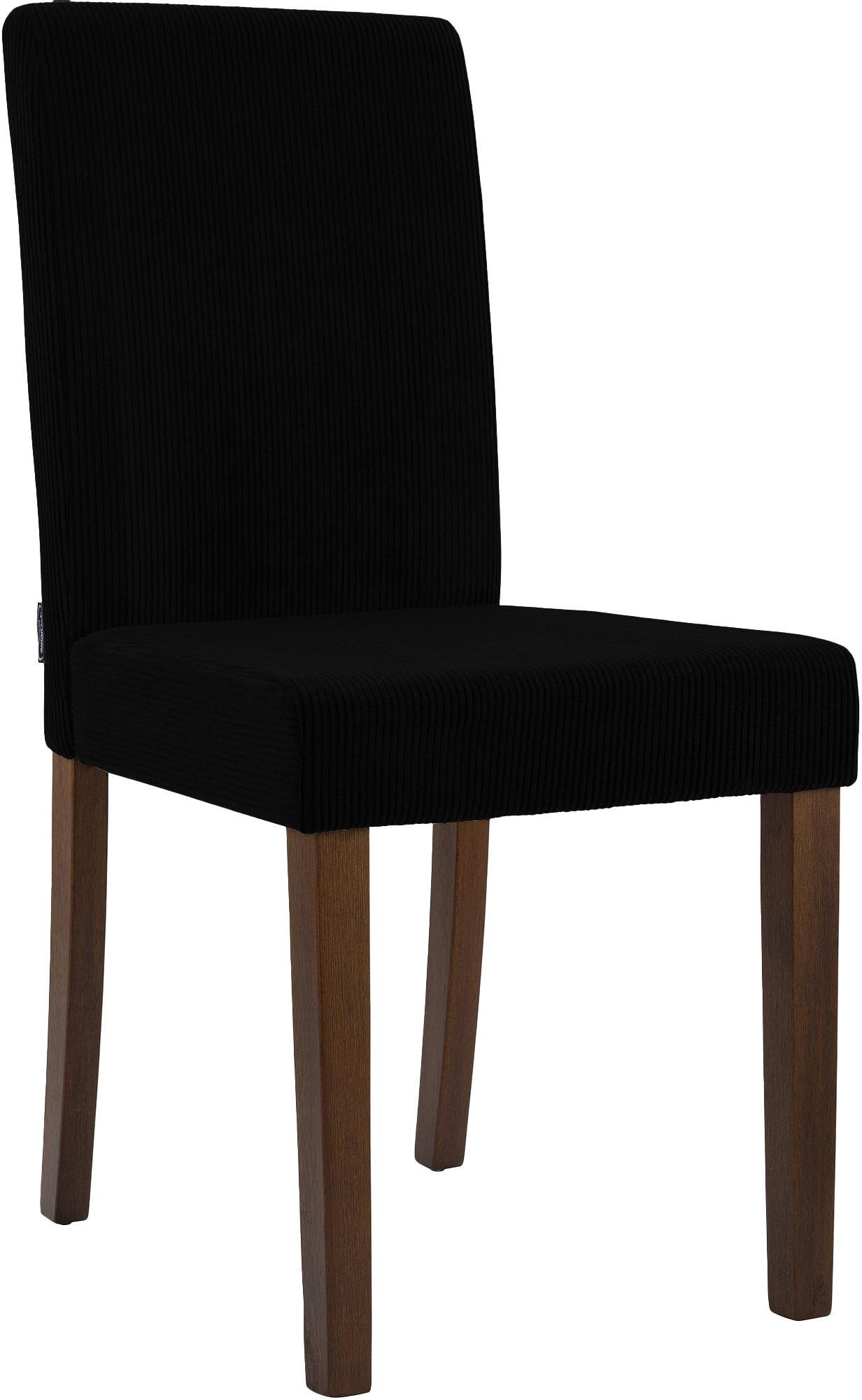 ESSZIMMERSTUHL Cord Schwarz - Schwarz, Holz/Textil (41/91/47cm) - CLP