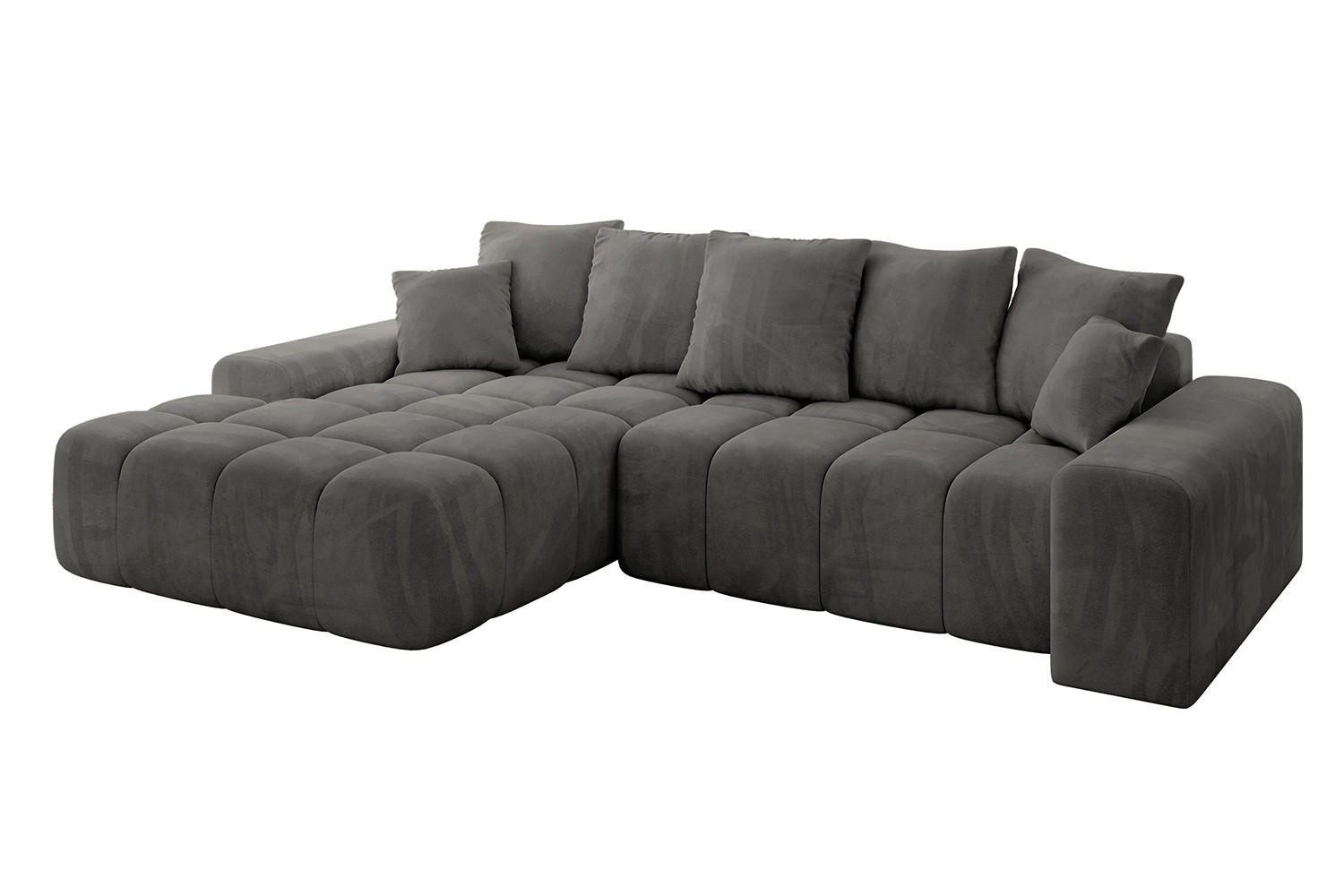 ALTDECOR ROHOVÁ SEDACÍ SOUPRAVA s otomanem vlevo ENSI-L - 267x164x69 cm antracitová
