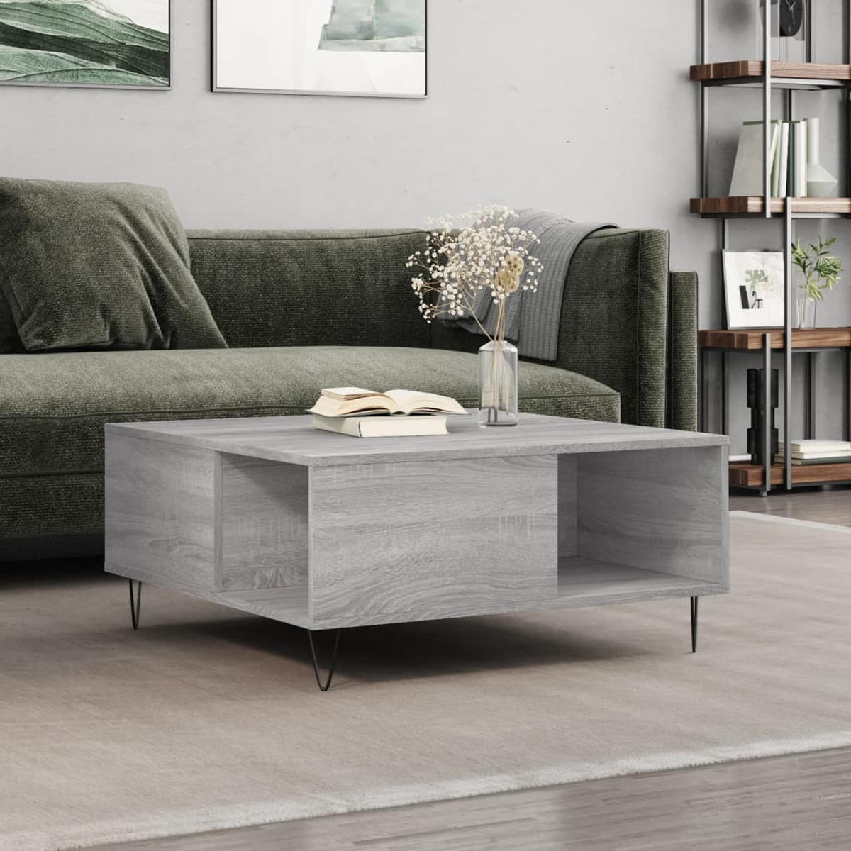 COUCHTISCH Grau Sonoma 80x80x36,5 cm Holzwerkstoff - Grau, Holzwerkstoff (80/80/36.5cm) - furnicato