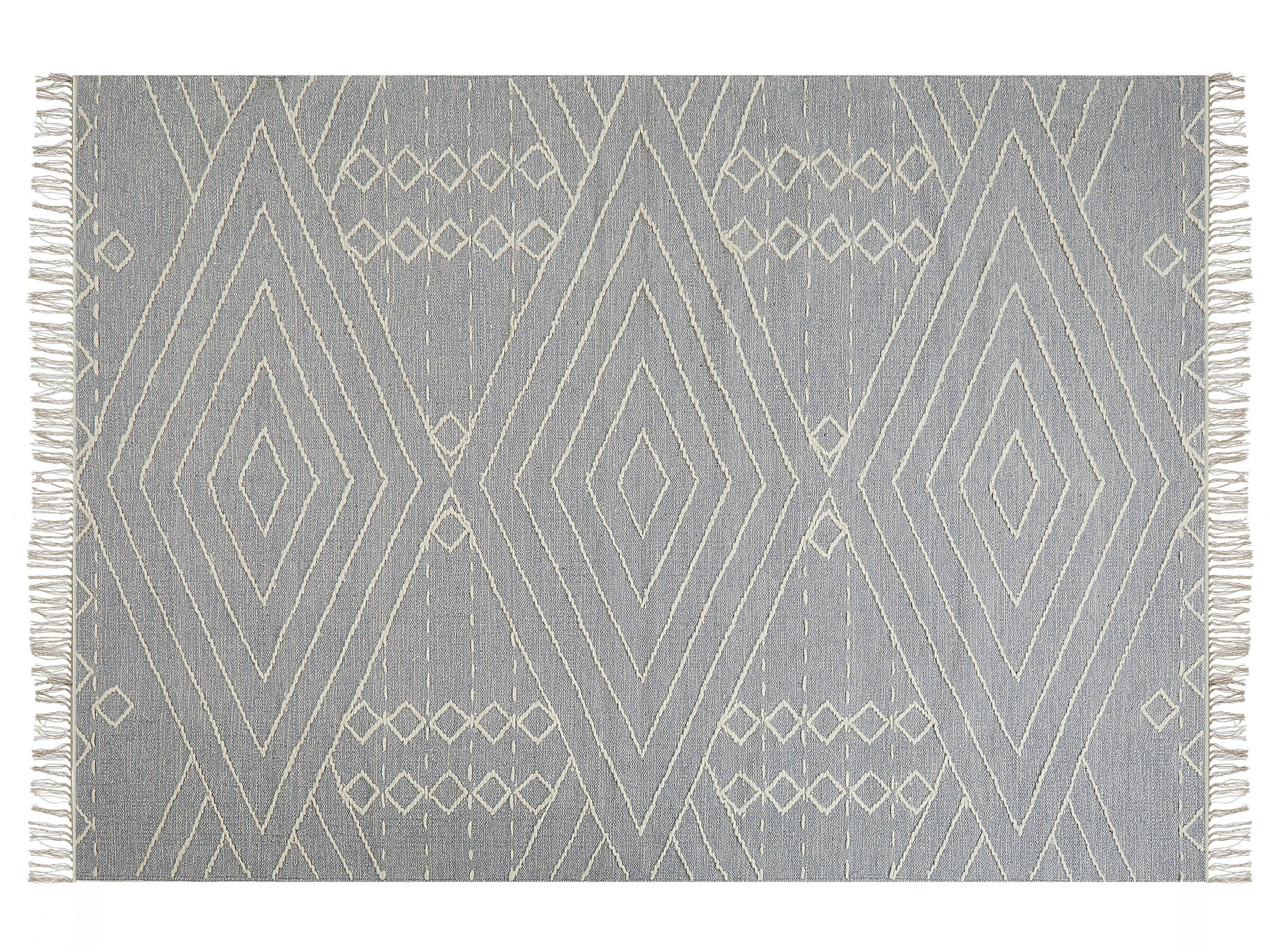 KURZFLOR-TEPPICH Khenifra 200/140 cm - Grau, Textil (140/200cm) - Beliani